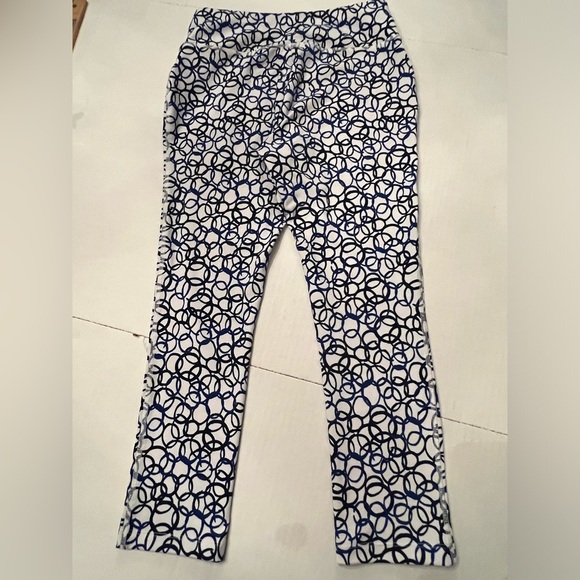 CHICO ZENERGY LEGGINGS. SIZE O.  BLUE AND BLACK. - Picture 1 of 9